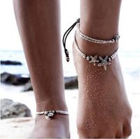 Wholesale Bohemian Women Fashion Jewelry Bracelets Anklets Star om yoga pendant anklet Rope Chain Ankle Starfish Anklet