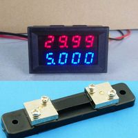 Wholesale Freeshipping V A DC Digital LED Voltmeter Ammeter Dual display Amp Volt Meter a shunt v v CAR Voltage and current