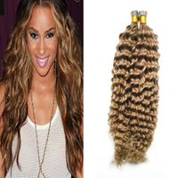 Wholesale Pre bonded Company I Tip Curly Hair Bundles Remy Hair Weave Natural Human Hair Extensions Can Mix Length inch