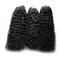 Wholesale 300g Micro Loop Hair Extensions S mongolian kinky curly hair Human Pro bonded Micro Loop Micro Rings Links Human Hair Extension