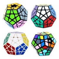 Wholesale Megaminx Magic Cubes Pentagon Sides Gigaminx PVC Sticker Dodecahedron Block Toys Twist Puzzle DIY Educational Magic Cube Toy for Children