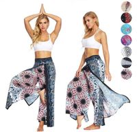 Wholesale Women Yoga Pants Elastic Waist Bohemian Hippie Gypsy Harem Palazzo Print Belly Dance Lantern Wide Leg Pants Quick Dry