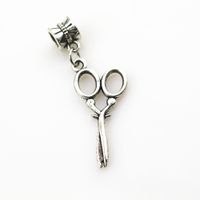 Wholesale Hot selling scissor charms big hole pendant beads charm fit nacklace bracelet diy jewelry dangle charms