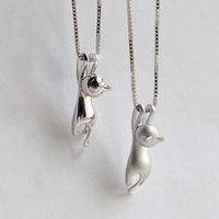 Wholesale New Fashion Lovely Silver Plated Necklace Tiny Cute Cat Pendants Odd Fancy Jewelry Charm Pendant Necklace