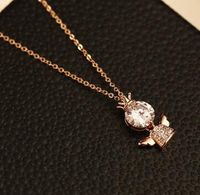 Wholesale Cubic Zirconia Angel Necklace Pendant Fashion Rose Gold Plated Chain Choker Necklace Jewelry for Women Fashion Korean Accessories