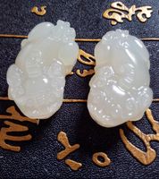 Wholesale China s xinjiang hotan white jade the mythical wild animal lovers peace pendant with A1