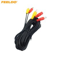 Wholesale FEELDO mm mm DC adapter plug coaxial Power Distributor Cable With Backup Car Camera RCA AV Cable