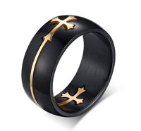 Wholesale titanium removable Jesus cross finger band rings tail rings thumb rings women men Gold silver luxury jewelry gift