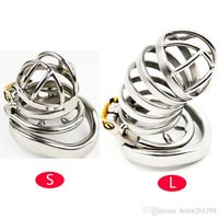 Wholesale 304 stainless steel Cock Super small Cage Chastity with Anti off ring Device Bndage Fetish Device Penis ring A274