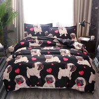 Nouveau 3D Parure de lit Bull Dog Ensemble De Literie /& taies d/'oreiller