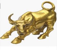 Wholesale Big Wall Street Bronze Fierce Bull OX Statue decoration bronze factory outlets