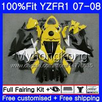 Wholesale Injection Body For YAMAHA YZF R YZF YZFR1 HM YZF R1 YZF1000 YZF YZF R1 Yellow white hot Fairing Kit