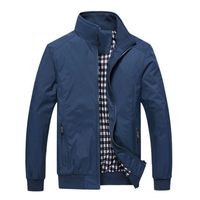 Wholesale New Men s Spring Autumn Polyester Slim Fit Thin Stand Button Male Casual Jacket Men Short Windbreaker Jackets Coat