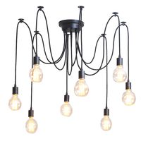 Wholesale 3 E27 Lights Retro Edison Bulb Pendant Loft Light Spider Light Restaurant Warehouse Pendant Lamp AC85V V