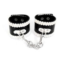 Wholesale Lace Bondage Cuffs New Design Wrist Bondage Cuffs with Lace Border Leather BDSM Restraint Cuff with Chain Sexual Play Costume