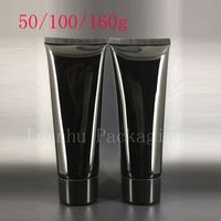 Wholesale 50g g g Empty Black Soft Squeeze Cosmetic Packaging Refillable Plastic Lotion Cream Tube Screw Lids Bottle Container