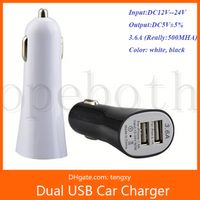 Wholesale CellPhone Mini Micro Dual USB Car Charger Adapter V A A for iphone for samsung mp3 MP4 gps Good Quality