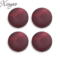 Wholesale XINYAO Diameter mm Straight Hole Natural Wood Beads Round Paint Wood Slice Beads Charms for DIY Jewelry Making