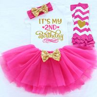 Wholesale Baby Clothing Sets First Birthday Outfit Newborn Baby Girl Clothes Suits For Baptism Baby Gift M M M Infant Party Wear Y18102207