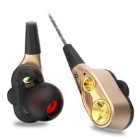 Wholesale Promotion Dual Driver Earphones Stereo Bass Sport Running Headset HIFI Monitor Earbuds Handsfree With Mic Fone De Ouvido