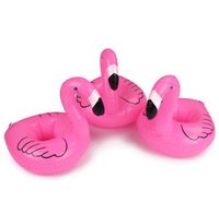 Wholesale Flamingo Inflatable Drink Botlle Holder Lovely Kids swim Pool Floats Bar Coasters Floatation Devices Children Bath Toy