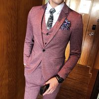 Costume De Mariage Hommes Gris Rose Distributeurs En Gros En