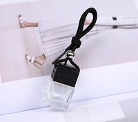 Wholesale Square Shaped Car Air Freshener Hanging Glass Empty Bottles For Essential Oils Car Perfume Bottles For Sale