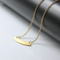 Wholesale Blank Sector Bar Pendant Necklace Gold color Stainless Steel Plate Necklace Elegant Party Jewelry