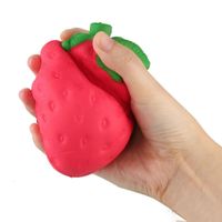 Wholesale Big Colossal Strawberry Squishy Jumbo Simulation Kawaii Artificial Slow Stress Ball Rising Squishies Queeze Toys Bag Phone Charm