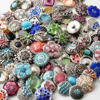 Wholesale Snaps Button Jewelry Mix Styles mm Rhinestone Metal Snap Button Charm Fit Bracelets NOOSA Chunk Jewlery Accessory