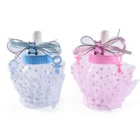 Wholesale Cute Baby Shower Feeding Bottle Candy Box Christening Gift Bear Blue Boy Pink Girl Decorations Party Supplies