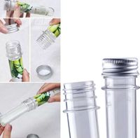 Wholesale 40ml Mask Bath salt Test Tube With Aluminum Cap cc Clear Plastic Cosmetic Tube Candy Bottle Cosmetic Packaging zzh