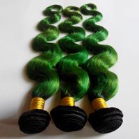 Wholesale Tone Ombre Weaves Brazilian Body Wave Human Hair Weft inch New Star European Indian Hair Extensions B green No Shedding No Tangle