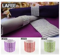 Wholesale rhinestone napkin rings for wedding table decoration nickle or rose gold plating