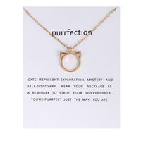Wholesale Animal Pendant Necklaces Cat Ear Alloy Pendant Necklaces With Card Women Fashion Pendant Jewelry Holiday Gifts