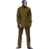 Wholesale Fashion Man s African Dress Men T shirt And Pant Sets Tops Trousers Set Printed Clothing Festive Costume African Men Clothes