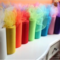 Wholesale 6 inch x yard Wedding Organza Table Runners Decoration Yarn Roll Tulle Sheer Gauze Element Banquet Decoration Casamento Favors