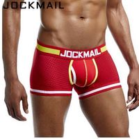 Wholesale JOCKMAIL Brand Underwear Men Boxer Mesh U Pouch Sexy Underpants Cueca Cotton Pants Trunks Boxer shorts Gay Male Panties Hot