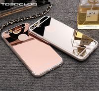 Wholesale Cases Luxury Mirror TPU Capa Soft Silicone Case For iPhone s SE s Plus X Shell Cover For iPhone Plus i7 i7P