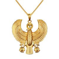 Wholesale Trendy Gold Color Horus Necklace Men Jewelry MM Wide Stainless Steel Casting Necklaces Pendants Free Chain quot