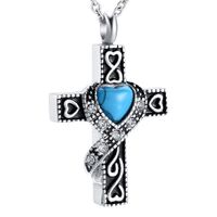 Wholesale Cremation Urn Pendant Necklace Vintage Love Cross Stainless steel Fashion Women s pendants necklace Ash Jewelry Accessaries