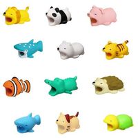 Wholesale Cute Animal Bite USB Data Charger Protection Cover for Iphone Mini Wire Protector Cable Cord for Samsung Cartoon Phone Accessories Gifts