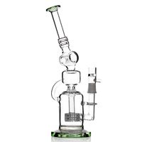 Wholesale Glass Bong Dab Oil Rig Swiss Perc Waterpipe Recycler Water Pipes with Tire Percs mm Bent Type Bongs