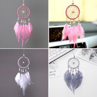 Wholesale Handmade Dream Catcher Pendant Mini Car Ornaments Innovative Gifts Wind Chimes Dreamcatcher Natural Feathers Wall Hanging Decor GA457