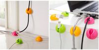 Wholesale Attractive Cable Clip Desk Tidy Wire Drop Lead USB Charger Cord Holder Organizer Holder Line Accessories G034