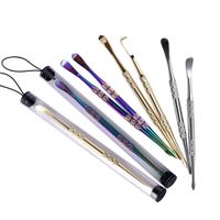 Wholesale in stock Wax dabbers Dabbing tool with pp tube mm titanium dab tools Stainless Steel Gold Colorful Pipe Cleaning Tool
