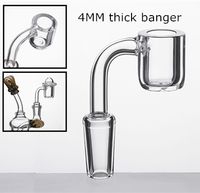 Wholesale 4mm Thick Quartz Banger Domeless Quartz Nail Flat top Quartz Banger mm mm mm male female for Glass bongs