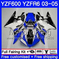Wholesale Blue white cowling Body For YAMAHA YZF YZF R6 YZF R6 Bodywork HM YZF R YZF600 YZFR6 Fairings Kit