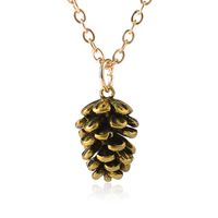 Wholesale Pinecone Pendant Women Necklaces Pine Cone Pendant Necklaces Bronze Silver Colors Plant Pendant Alloy Jewelry Gift