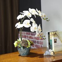 Wholesale real touch Flowers fake flowers home decor living room decorations PU material silk Orchid Butterfly table centerpieces Wedding decorations